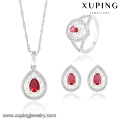 63833 Xuping Fashional elegante luxo Rhodium cor zircão conjunto de jóias